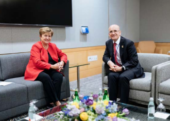 Mehmet Şimşek, IMF Başkanı Georgieva ile bir araya geldi