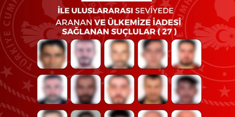 27’si kırmızı bültenle aranan 65 suçlu yurda getirildi