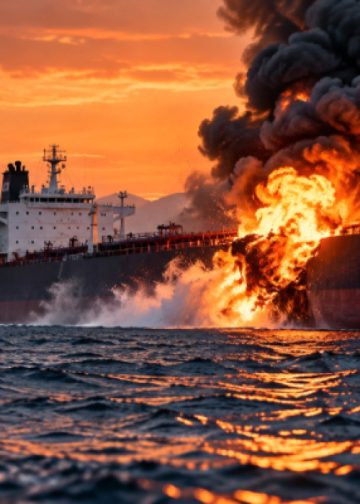 Hürmüz Boğazı’nda petrol tankeri deniz mayınına çarparak patladı
